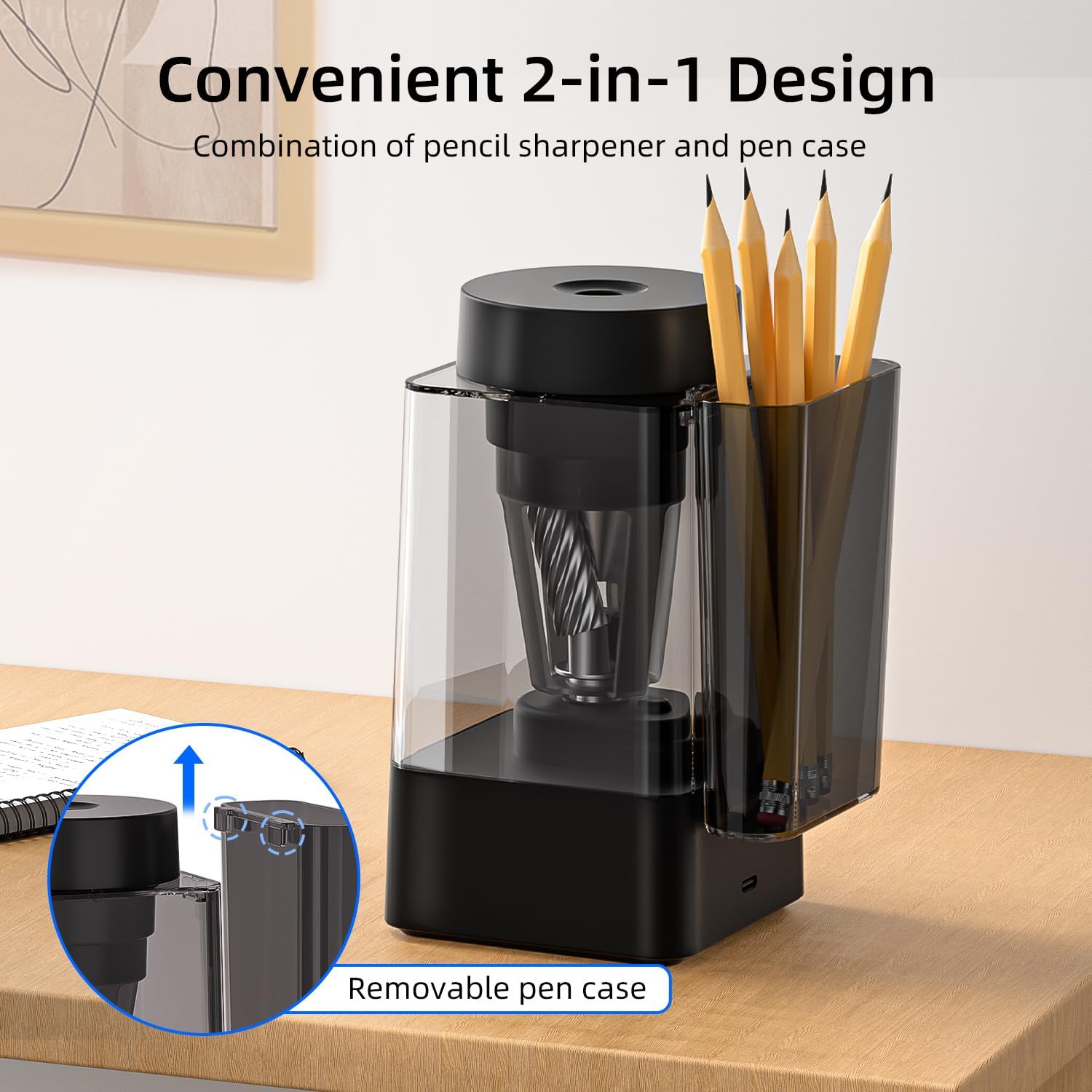 Thumbnail 6 de Zmol Full Automatic Pencil Sharpener: Rechargeable 6–12mm Heavy Duty for Classroom and Home