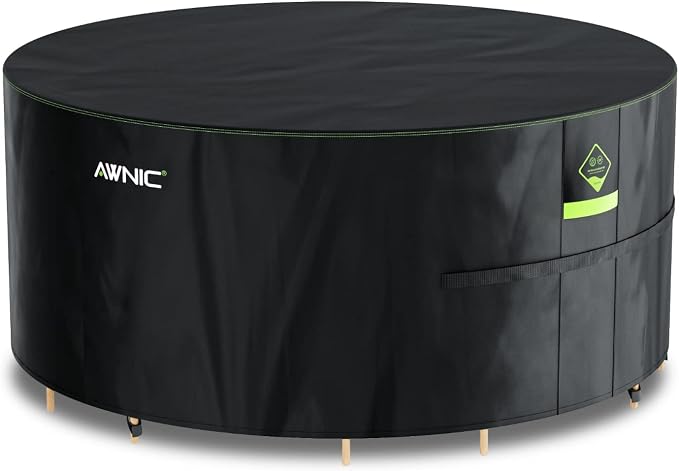 Imagen de AWNIC Funda para Mesa de Jardín Ø215cm ☀️ Impermeable y Resistente en OfertitasTOP