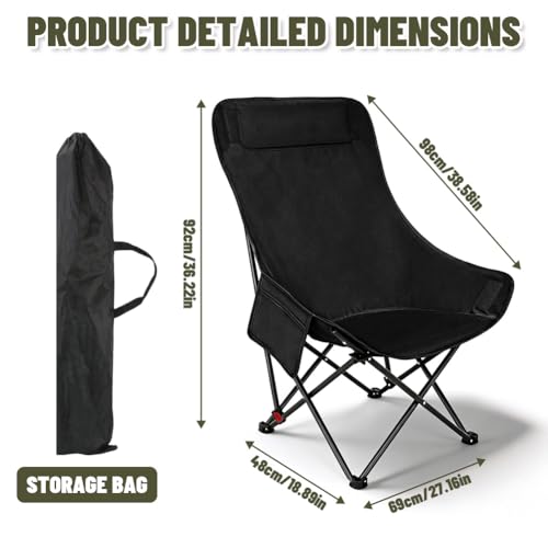 Detalle de Campingstuhl Faltbar 170 kg – Höhenverstellbar von Peelanmall