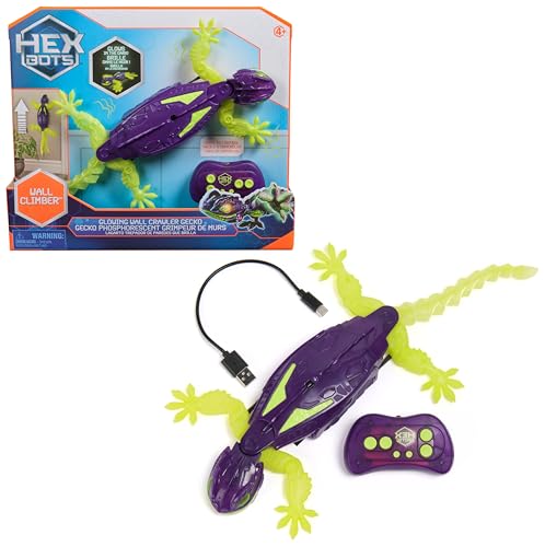 Detalle de HEX BOTS Gecko radiocommandé phosphorescent : le lézard qui rampe sur le sol et grimpe les murs