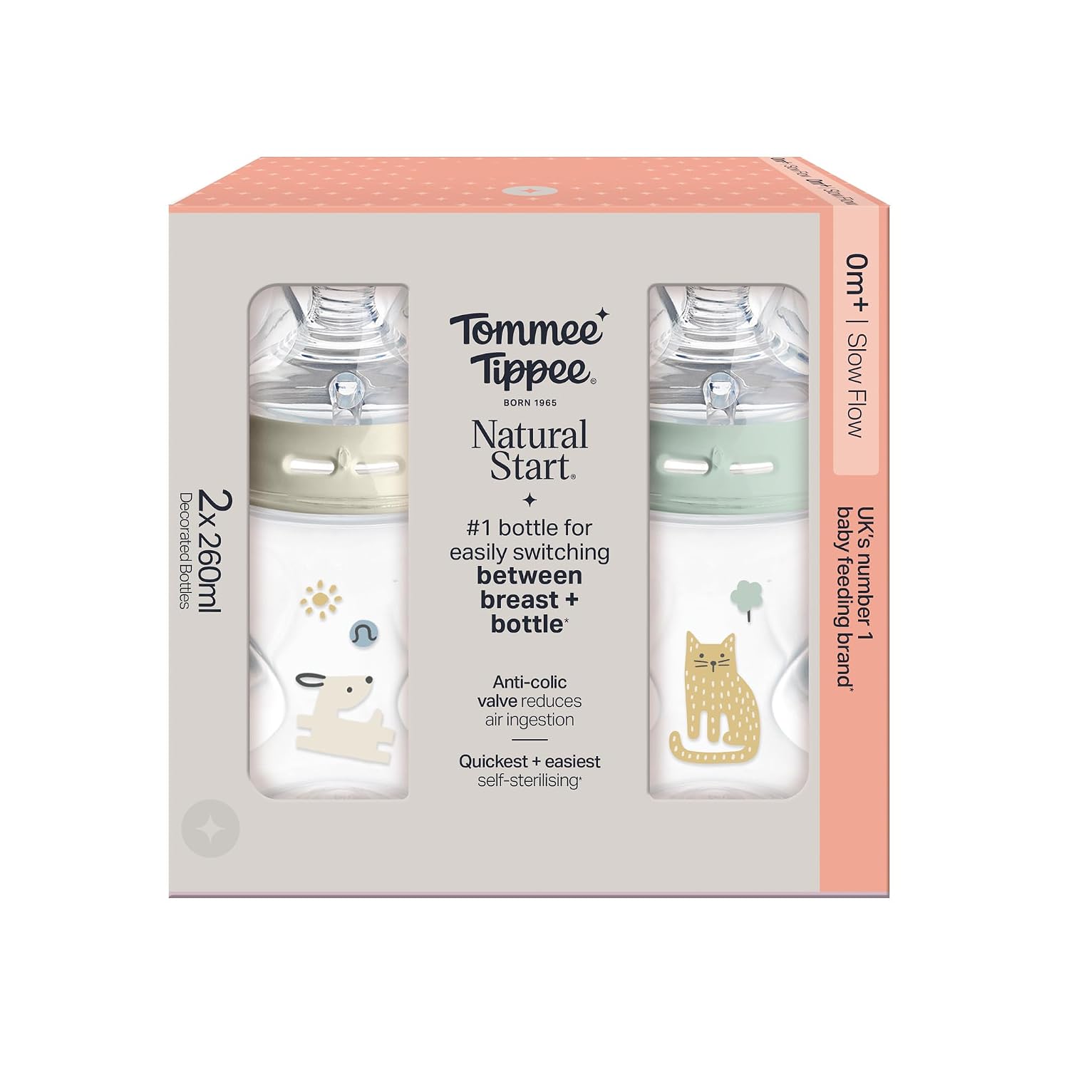 Thumbnail 1 de Tommee Tippee Natural Start Flasche 260 ml – 2er-Pack, 0m+, grün/weiß