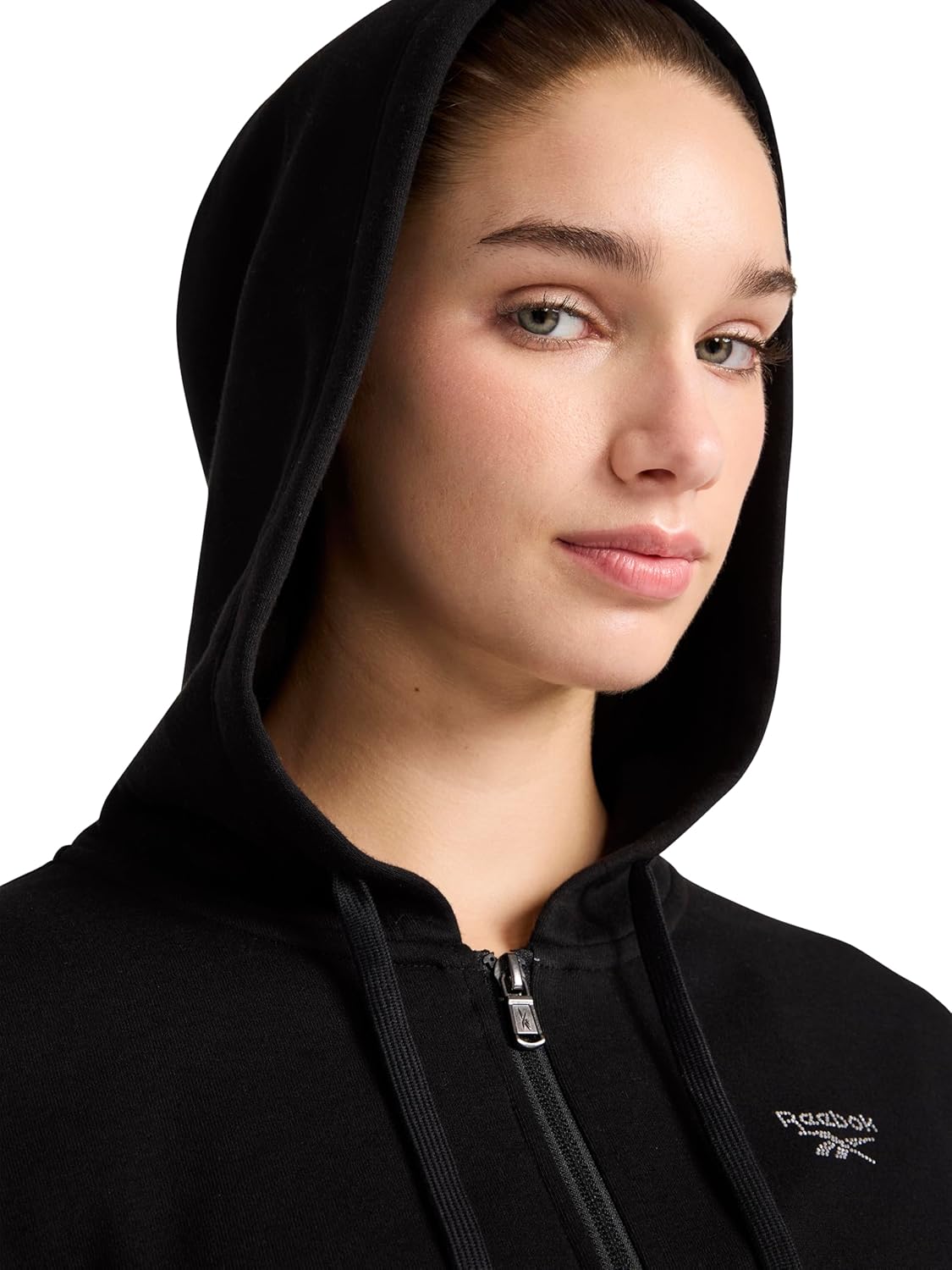 Thumbnail 2 de Reebok Women's Rhinestone Full-Zip Hoodie, Standard Fit, Midweight Cotton-Poly Review