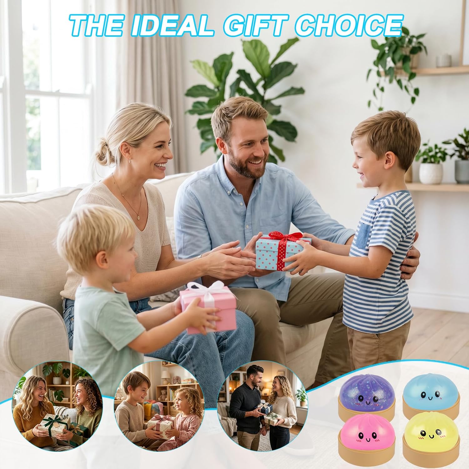 Thumbnail 6 de Mystery Dumplings Squishy with Steamer – Random Glitter Dumpling Toy