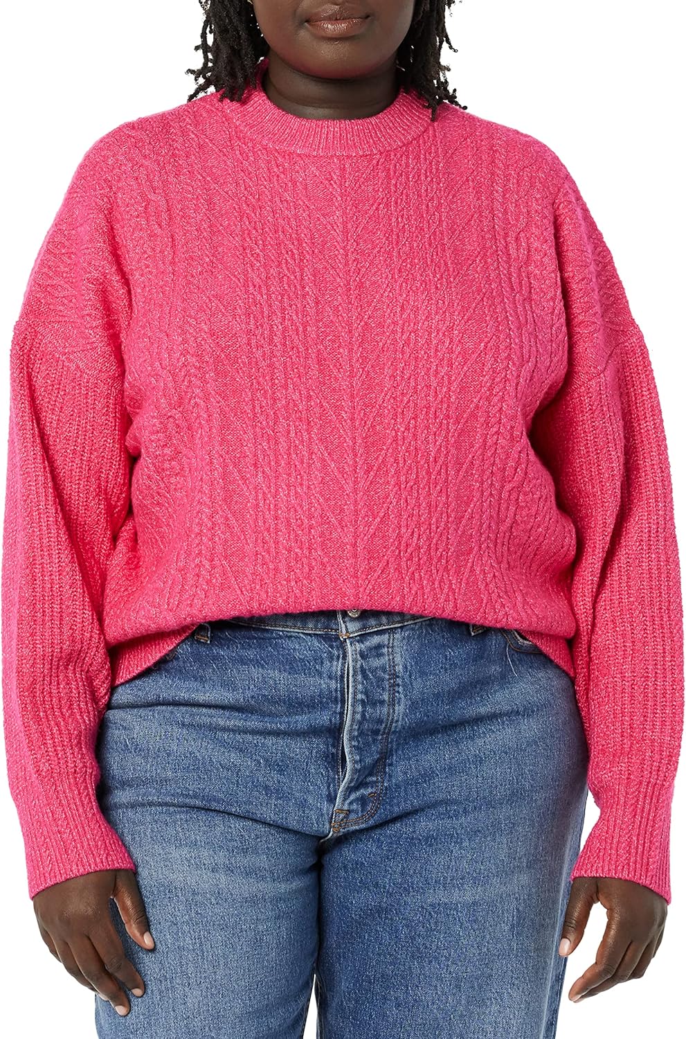 Thumbnail 3 de Amazon Essentials Women's Soft-Touch Modern Cable Crewneck Sweater (Plus Size)