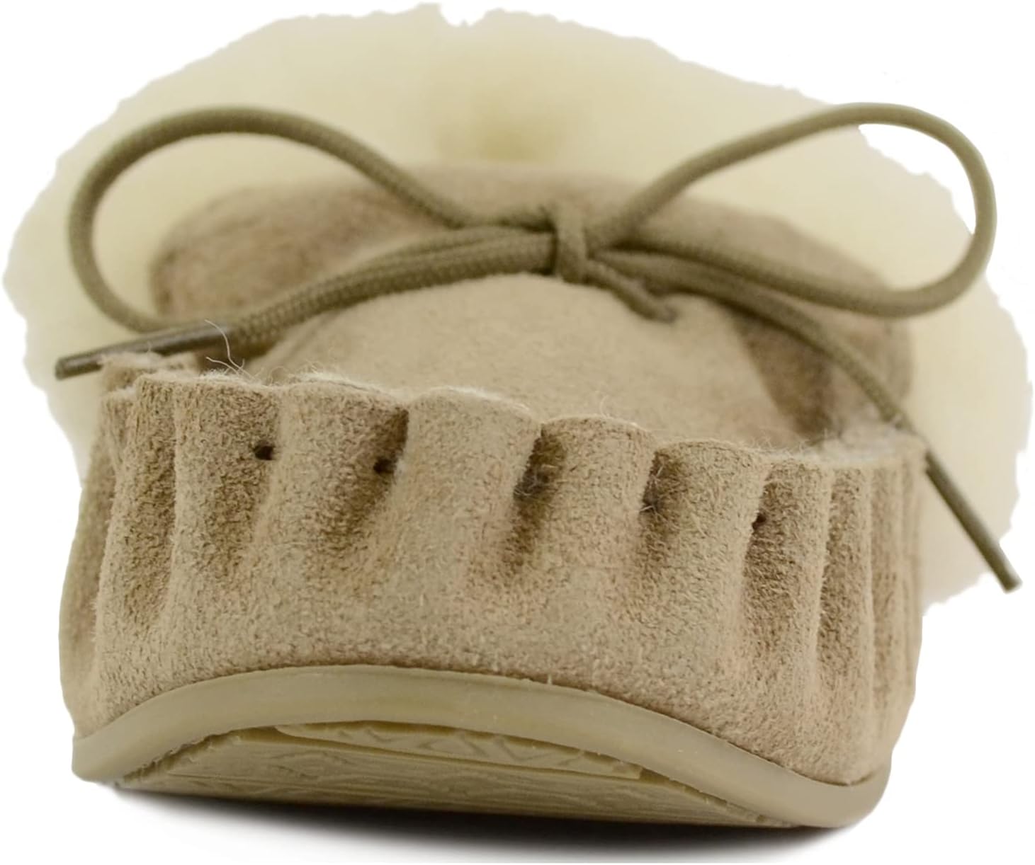 Detalle 2 de Absolute Footwear Womens Slip On Sheepskin Moccasins with Wool Cuff and Rubber Sole (Made in the UK)