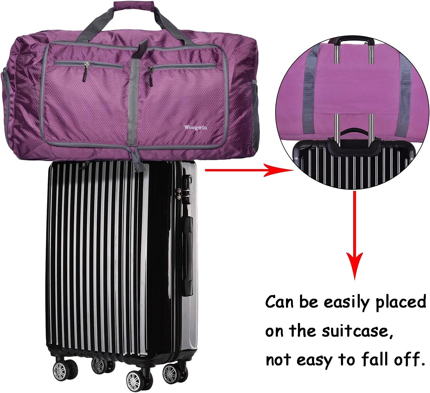 Detalle 2 de Woogwin Travel Duffel Bag Large foldable waterproof duffel