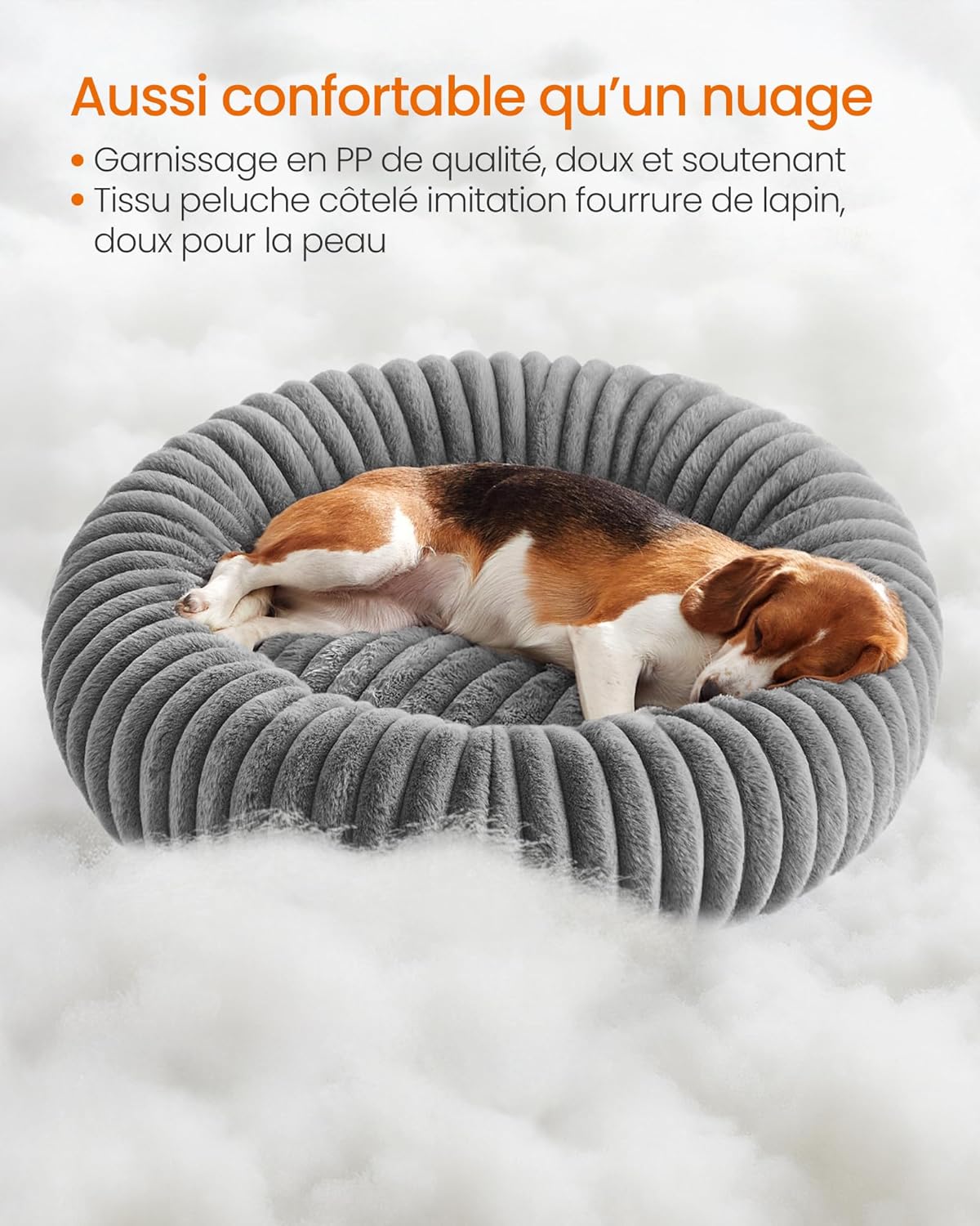 Thumbnail 2 de Feandrea Panier pour chien et chat taille grande (80 cm) gris tourterelle PGW304GD01