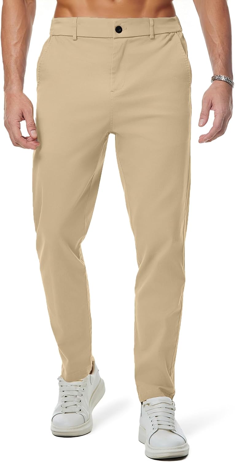 Detalle de JMIERR Baumwolle Chino Hose Herren Stretch Cargo – Schlankes Slim Fit Modell mit Elastischer Taille