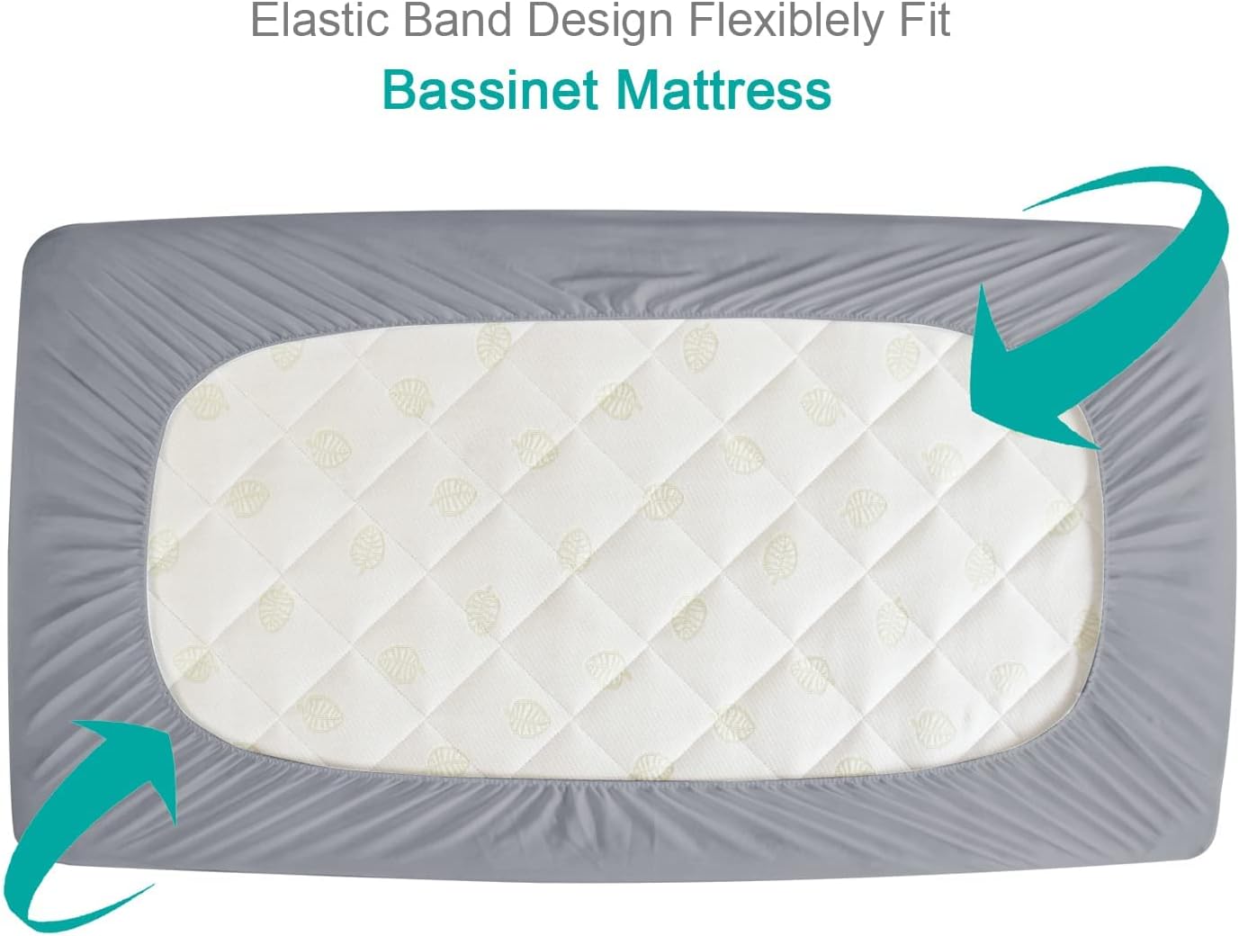 Thumbnail 5 de Biloban 33 x 17-Inch Bassinet Mattress Pad Covers, Waterproof Quilted 2-Pack