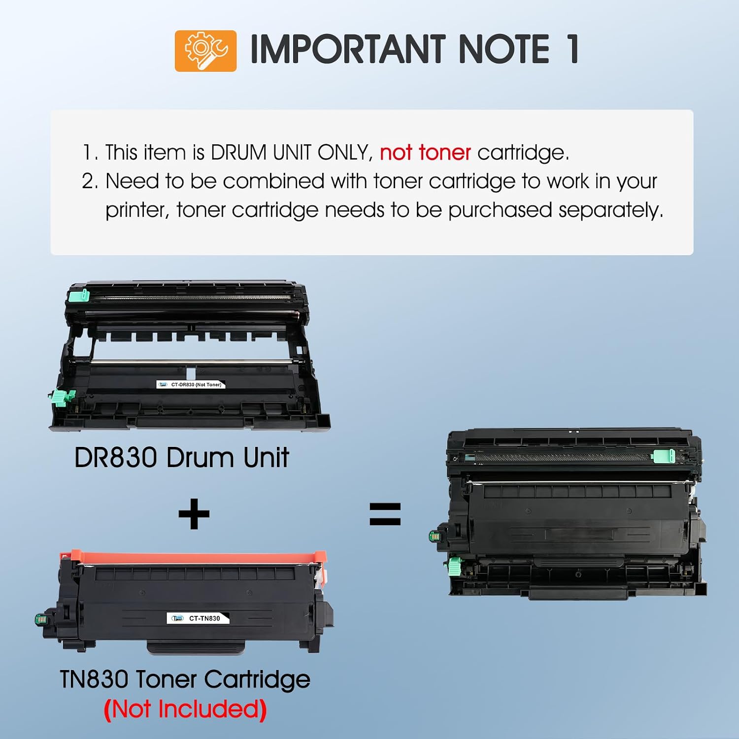 Thumbnail 1 de Cool Toner DR-830 DR830 Compatible Drum Unit, 2-Pack, Black