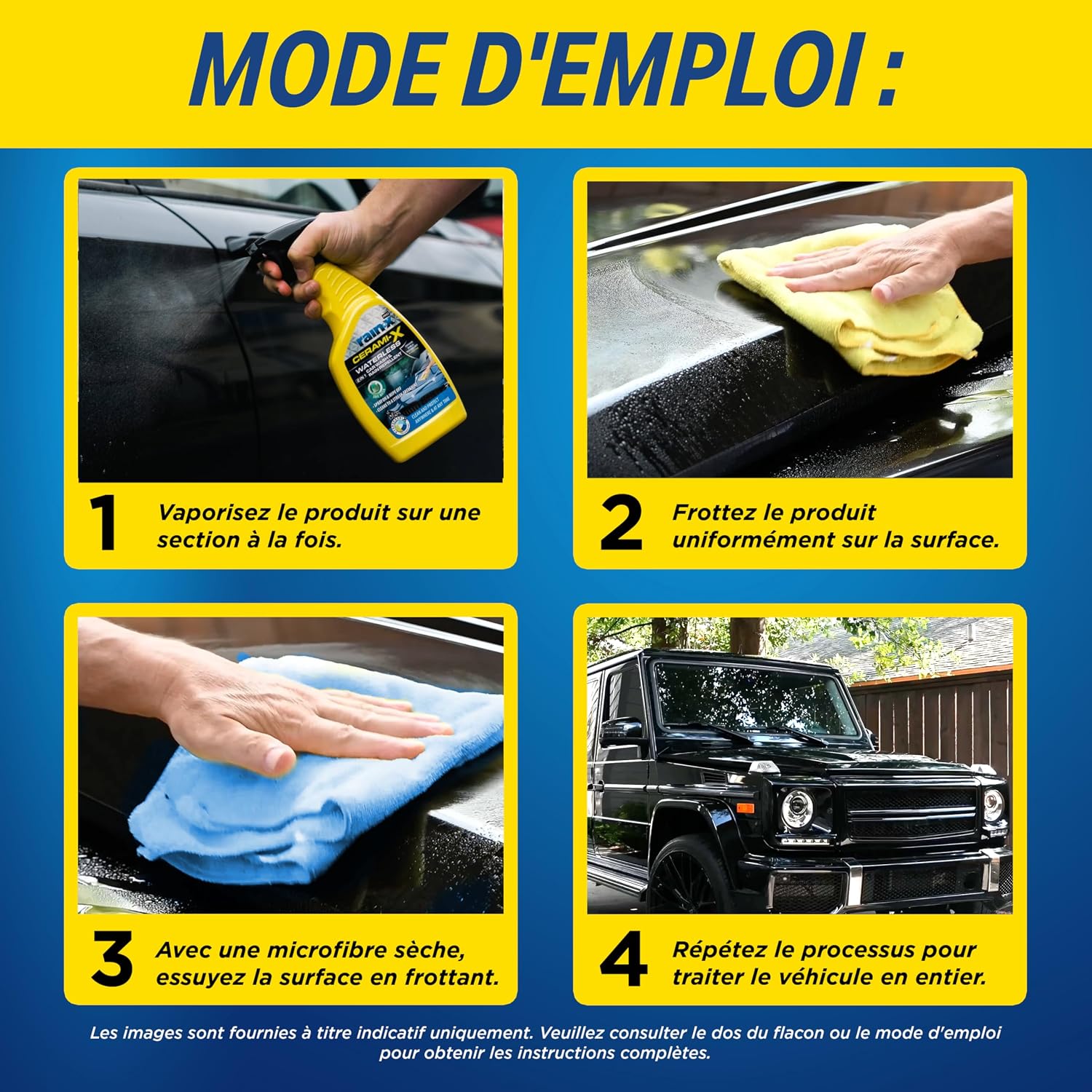 Detalle 2 de Rain-X Nettoyant Voiture Sans Eau avec Traitement Céramique – 750 ml : brillance, protection et praticité à portée de spray