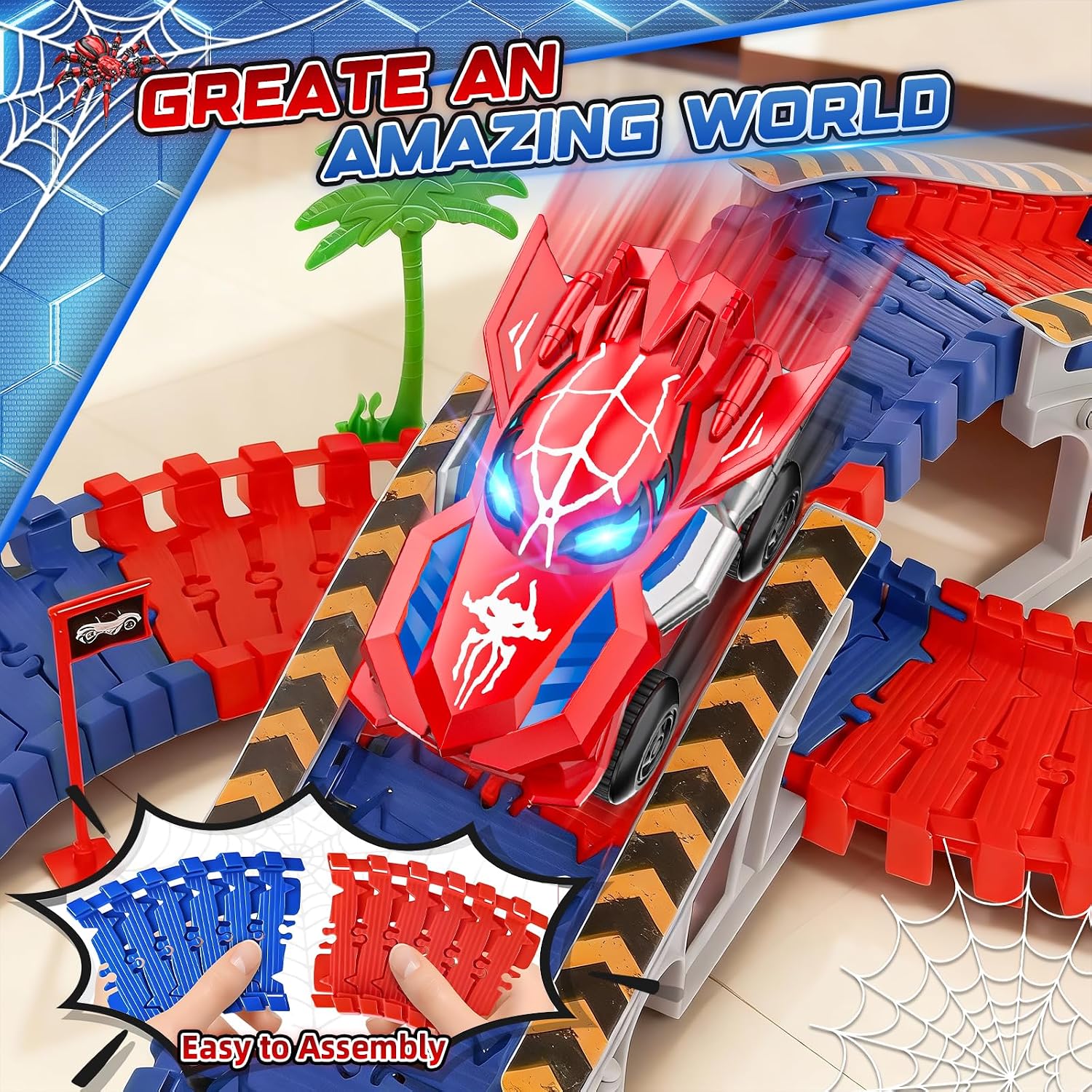 Detalle 1 de Spider Construction Race Track Set 212 pcs
