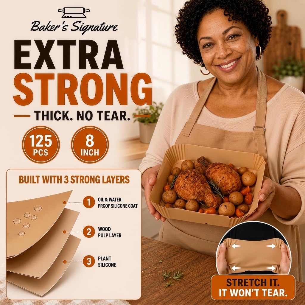 Thumbnail 1 de Air Fryer Paper Liners 125Pc 8" Square
