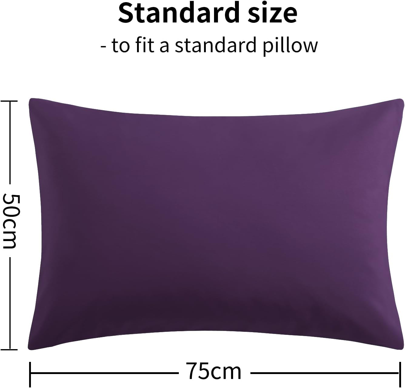 Thumbnail 6 de RUIKASI Pillow Cases 2 Pack Purple 50x75 cm