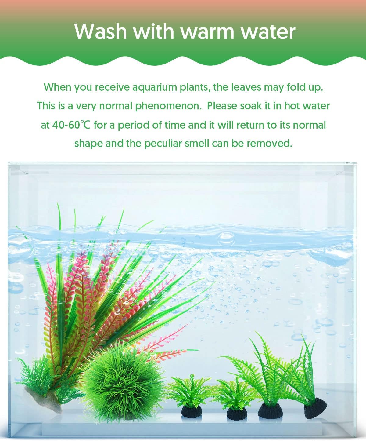 Thumbnail 4 de QZQ artificial fish tank plant decorations set (6 pieces) for aquarium greenery