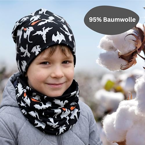 Thumbnail 3 de HECKBO Drachen Beanie Mütze & Loop-Schal – Reflektierend, Baumwolle, 48–54 cm, 2–8 Jahre