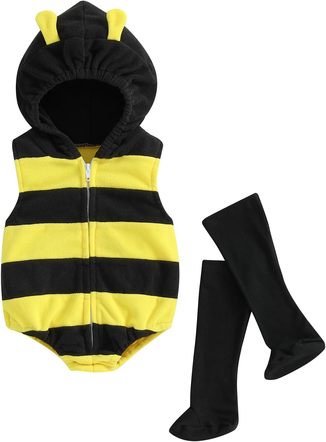 Detalle de Merqwadd Unisex Baby Halloween Costume, Velvet Hooded Jumpsuit with Stocking
