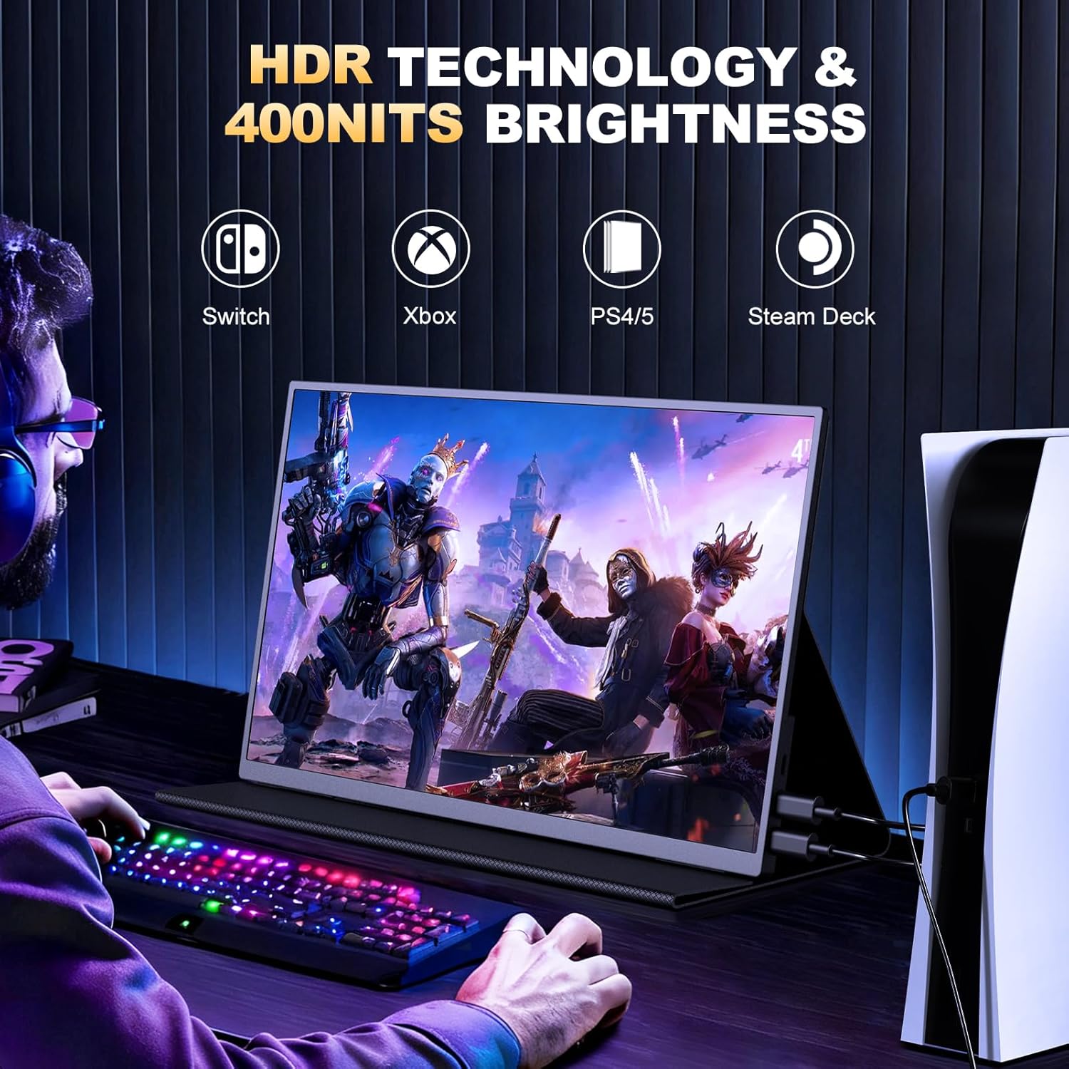 Detalle 2 de CUIUIC 18.5 Inch portable monitor 120Hz 1080p