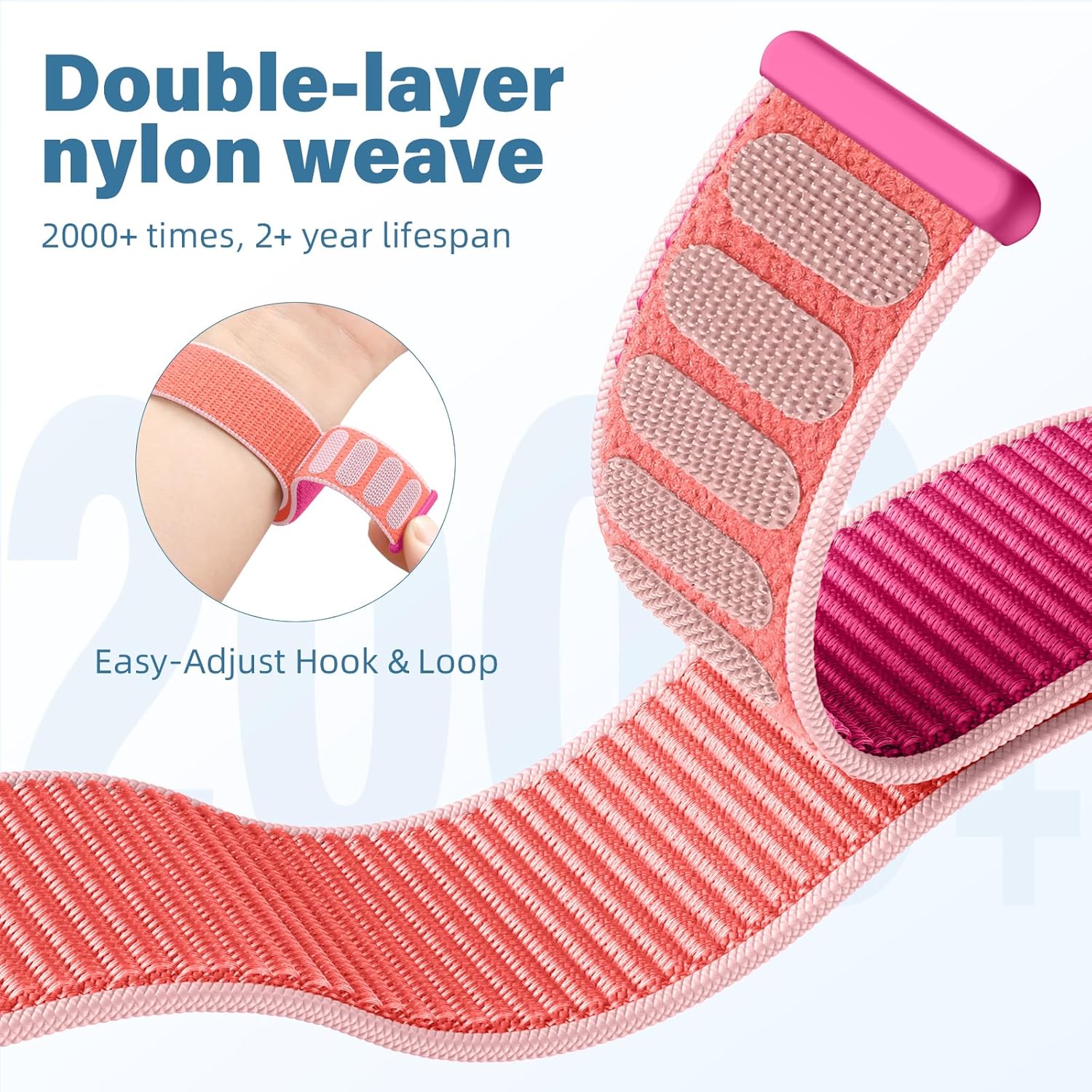 Thumbnail 2 de Netolo Sport Loop Band for Apple Watch (Soft Nylon, Sport Loop) in Pomegranate