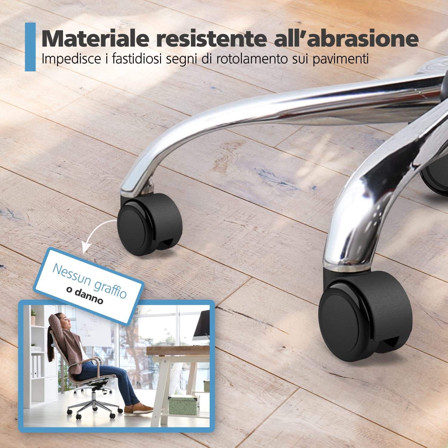 Thumbnail 3 de RAVN HAMAN set di 5 ruote per sedie da ufficio, perno 11 mm x 22 mm