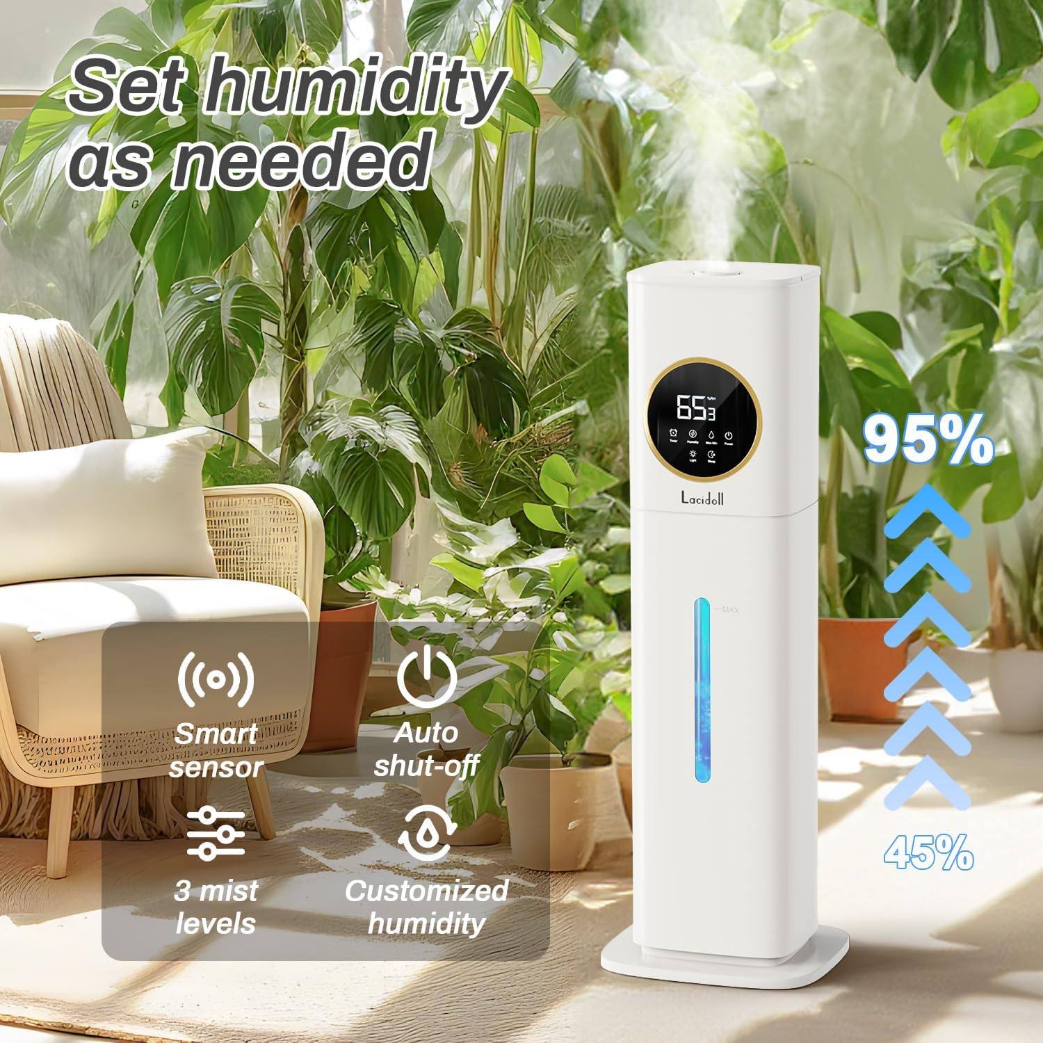 Detalle 2 de Lacidoll Large Room Humidifier, 2.1-Gallon