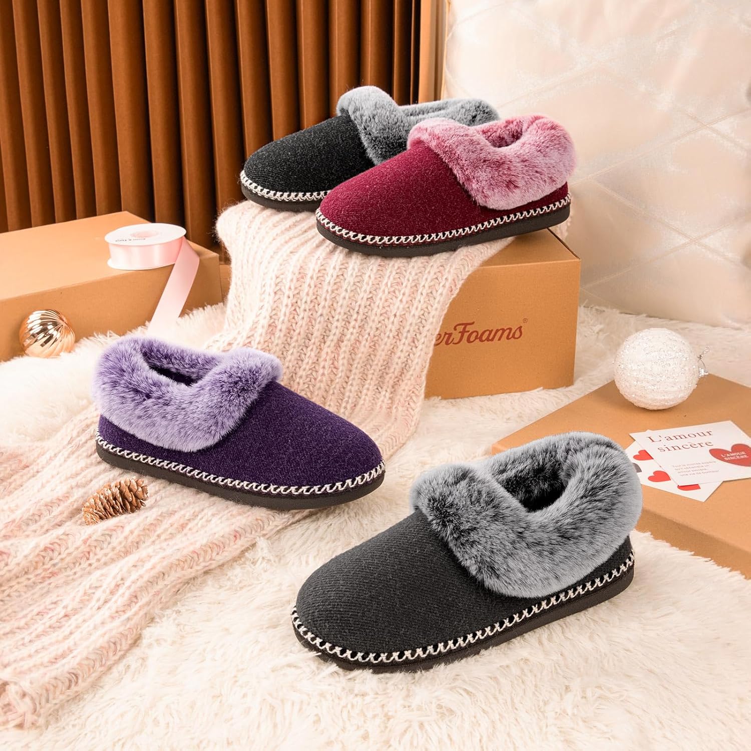 Thumbnail 6 de EverFoams Women's Bootie Slippers Memory Foam cosy house slippers