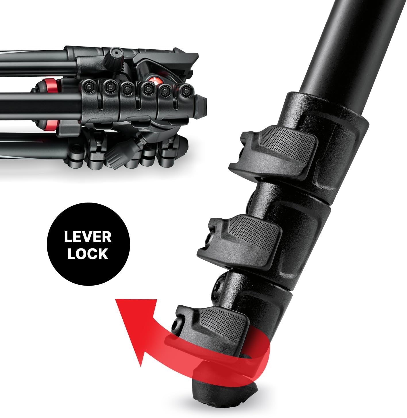 Detalle de Manfrotto Befree Live: Trépied Vidéo de Voyage en Aluminium avec Levier et Rotule