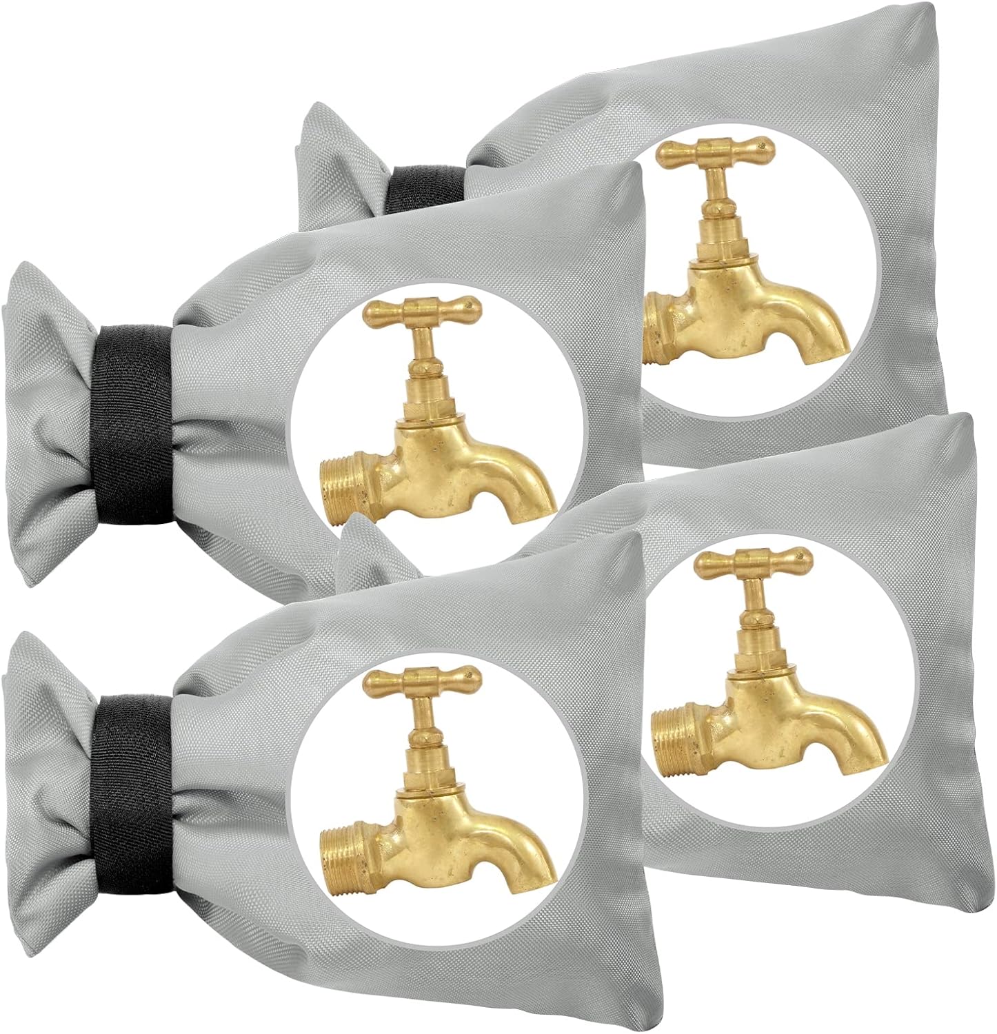 Detalle de OFFCUP V9-SLTFDZ-4GR-FBA Outdoor Tap Covers, 4-Pack, Grey