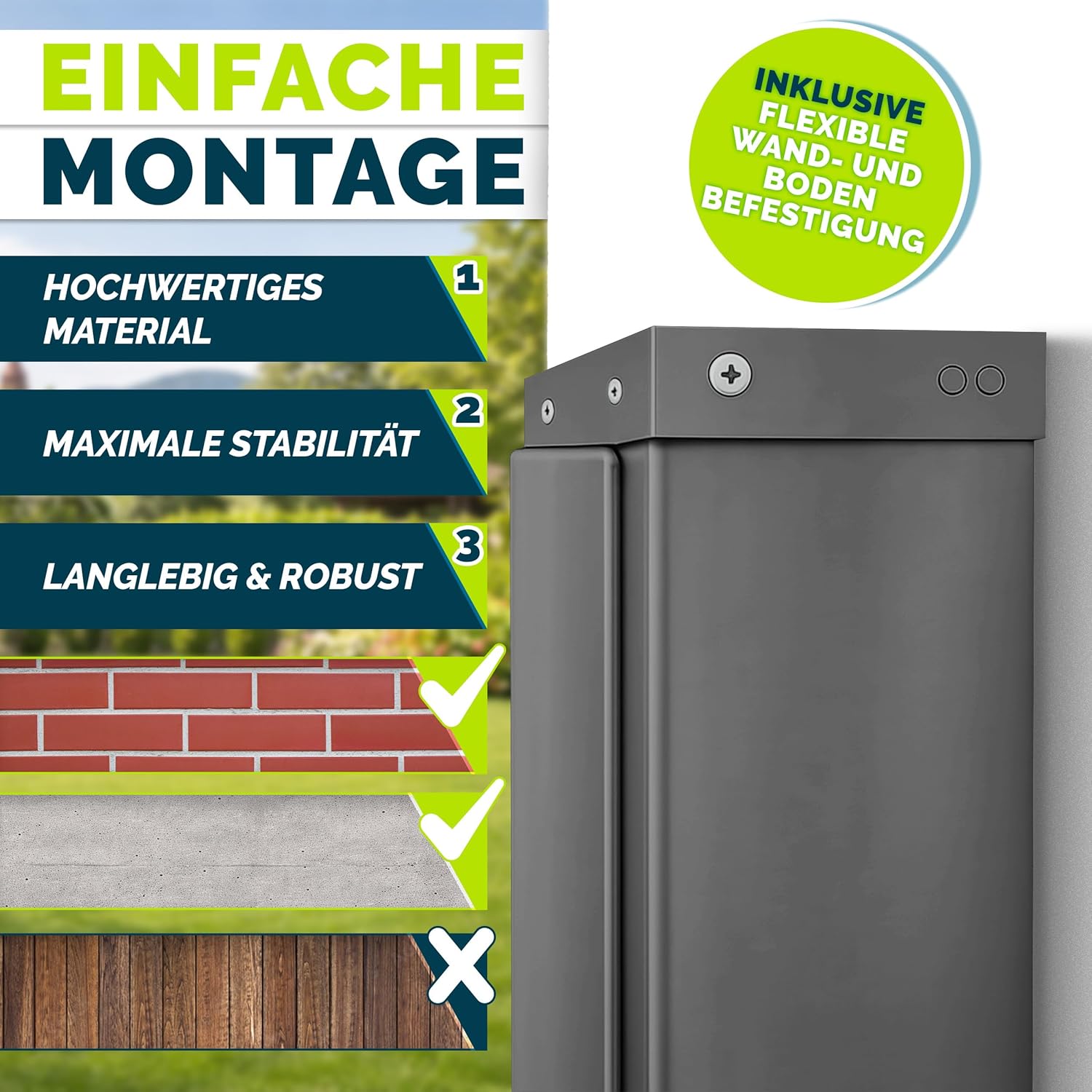 Thumbnail 3 de tillvex® Seitenmarkise 160 x 350 cm ausziehbar mit Regencover – blickdichtes Seitenrollo für Balkon & Terrasse