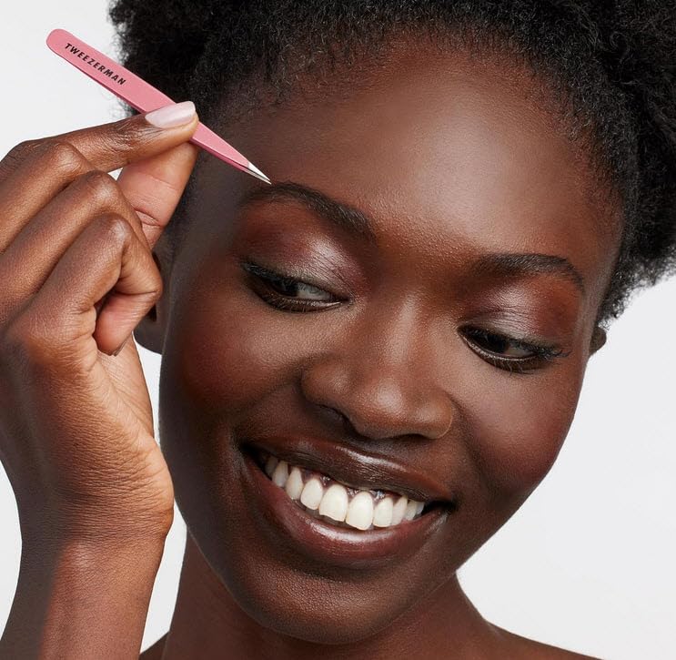 Detalle de Tweezerman 4048-TRRA Petite Tweeze Set, Tea Rose, Slant and Point Tweezers