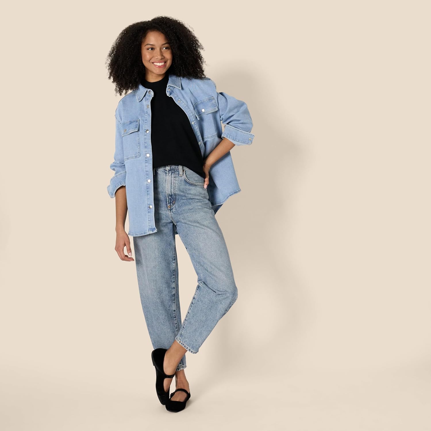 Thumbnail 3 de Amazon Essentials Damen Pullover Regular-Fit mit Flügelärmeln und Stehkragen