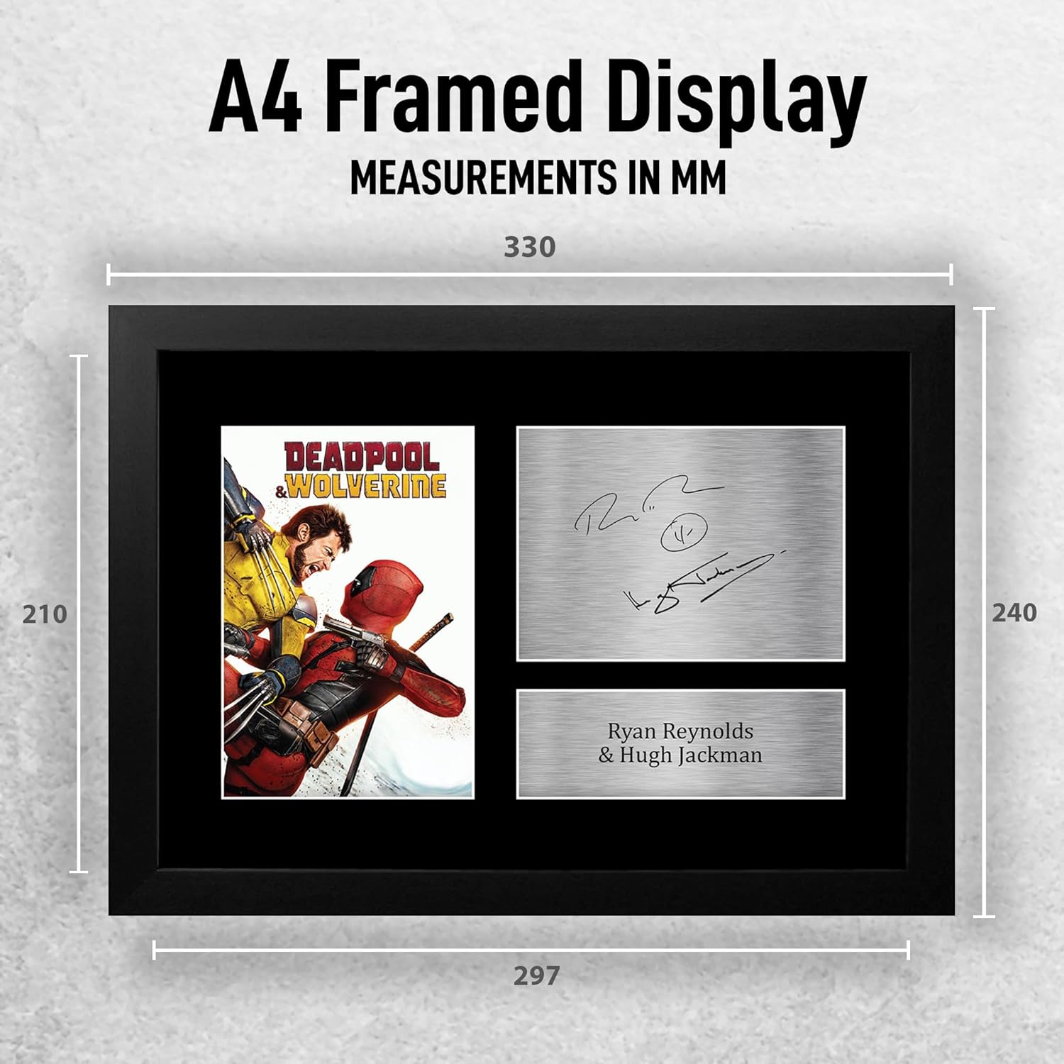 Thumbnail 1 de HWC Trading FR A4 Deadpool & Wolverine Reynolds & Jackman Framed Signed Autograph Picture (A4)