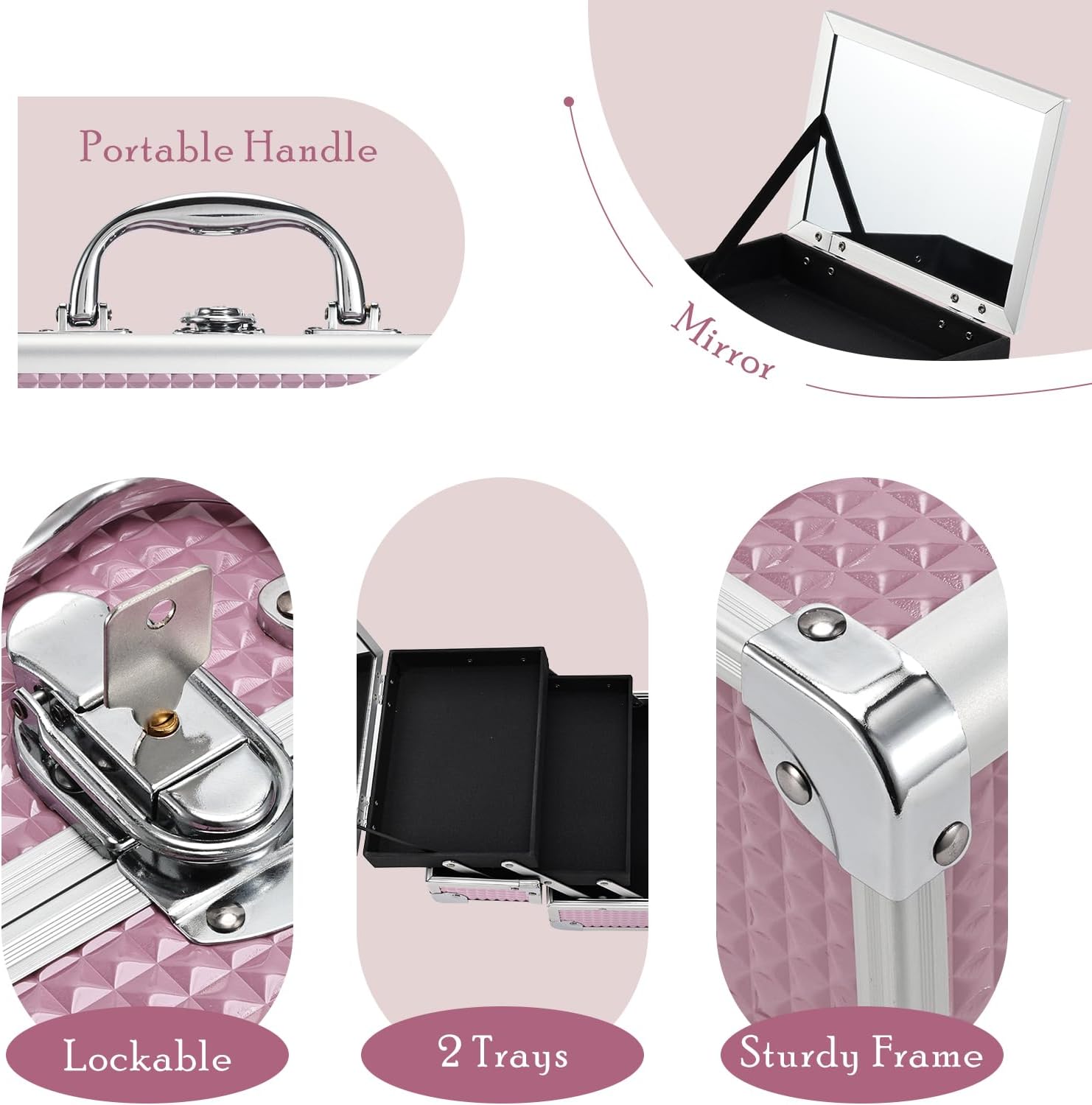Detalle 2 de Joligrace Vanity Case Make Up Box 19.5 x 15 x 16cm đź’„