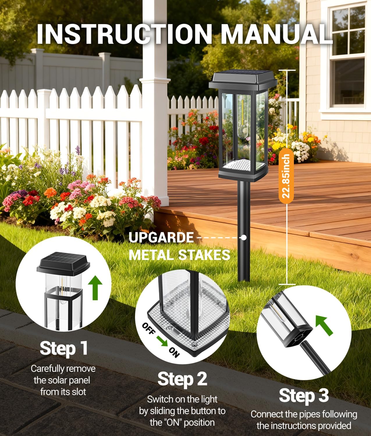 Thumbnail 6 de TuyLuxe 4-Pack Solar Lights for Outdoors: Bright 2-Mode Garden Illumination with Metal Stakes