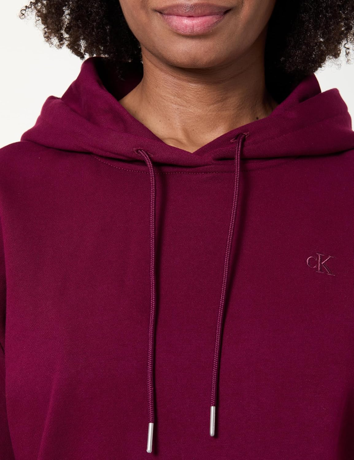 Detalle 2 de Calvin Klein Hoodie Mujer Monogram Terry con Logotipo