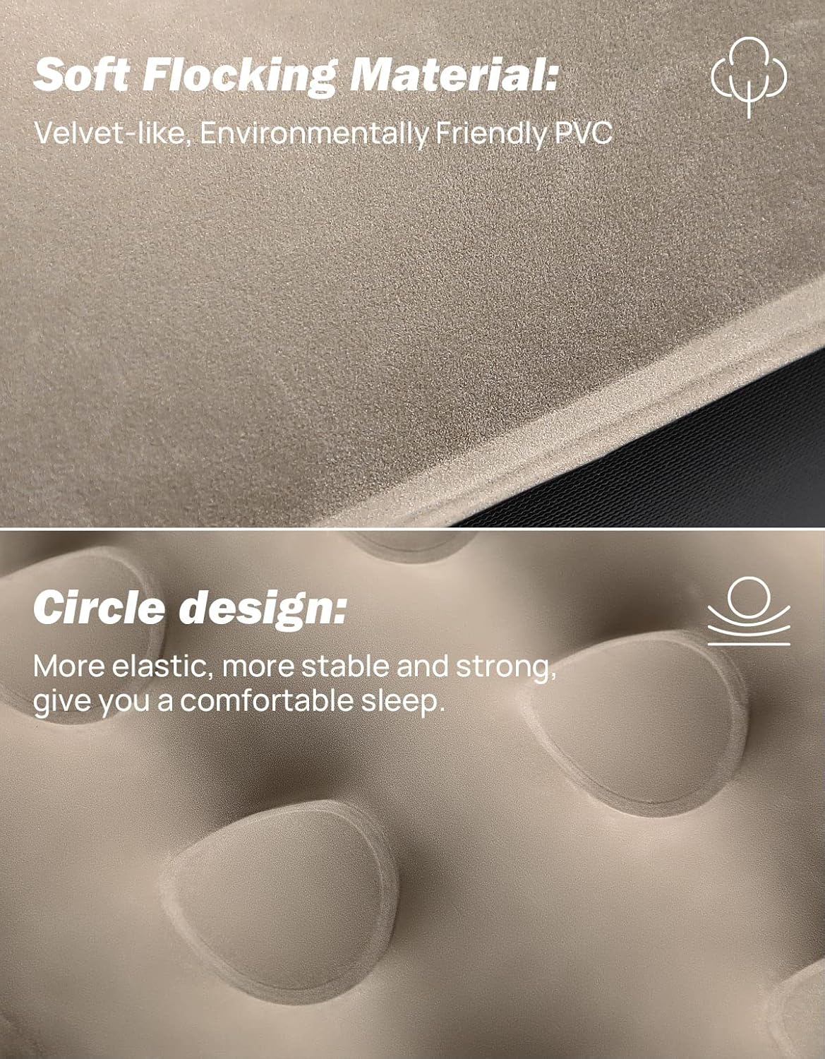 Detalle de JOYTUTUS Truck Bed Mattress for 5.5-5.8Ft - Full Size Inflatable Mattress with Cup Holder and Cavity Design