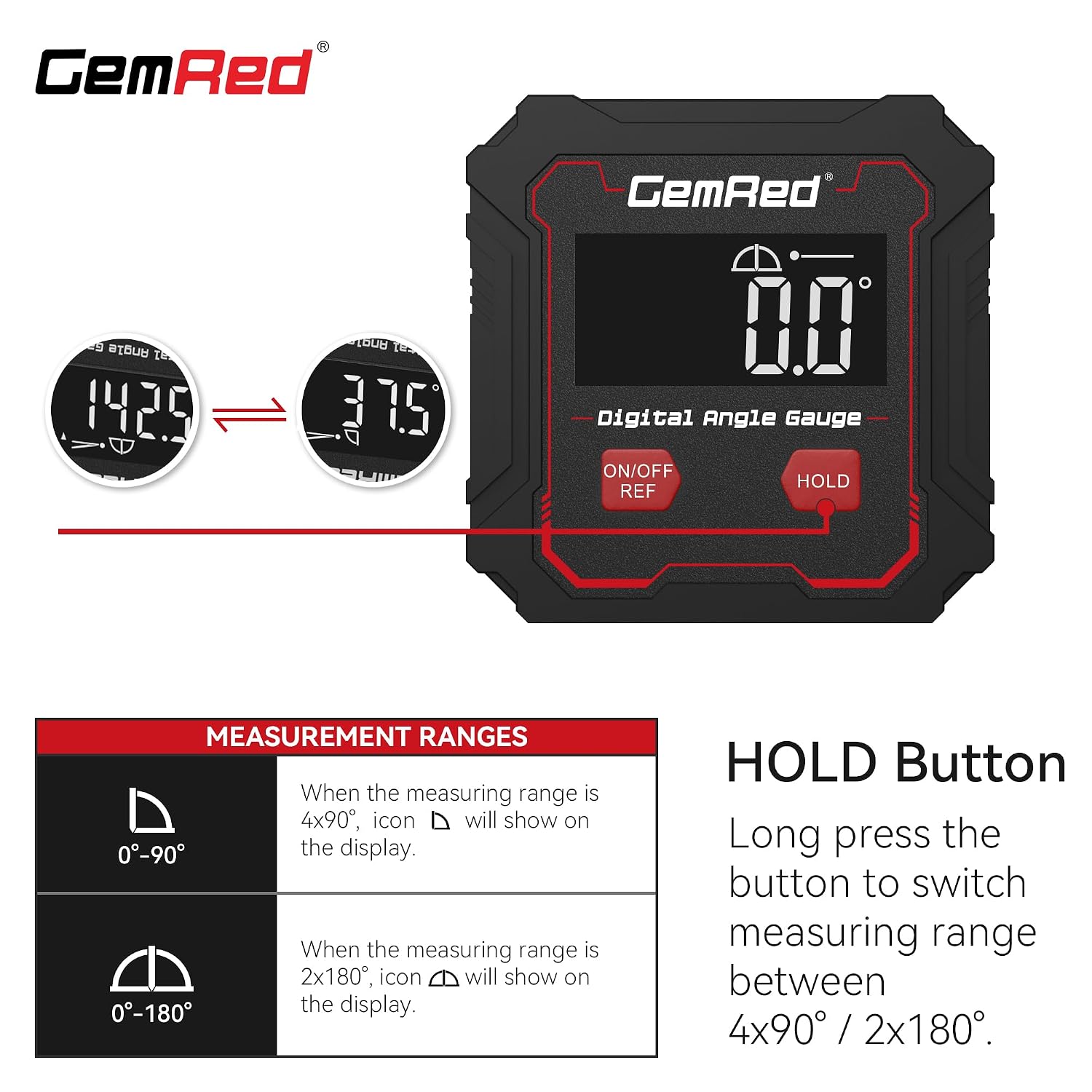 Detalle de GemRed Digital Angle Gauge DAG-V1