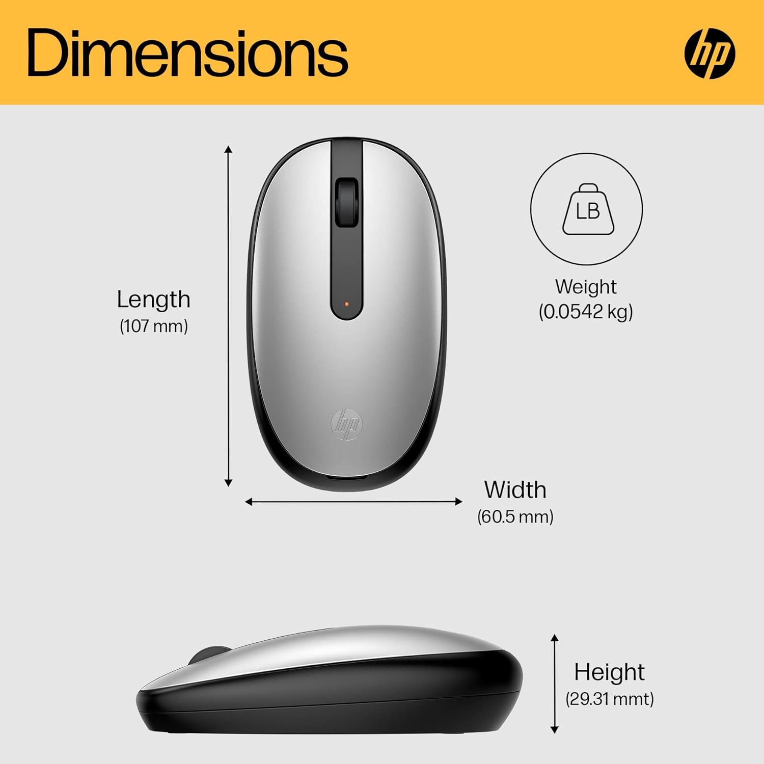 Thumbnail 2 de HP 240 Bluetooth Mouse: Ambidextrous, 1600 DPI, Bluetooth 5.1