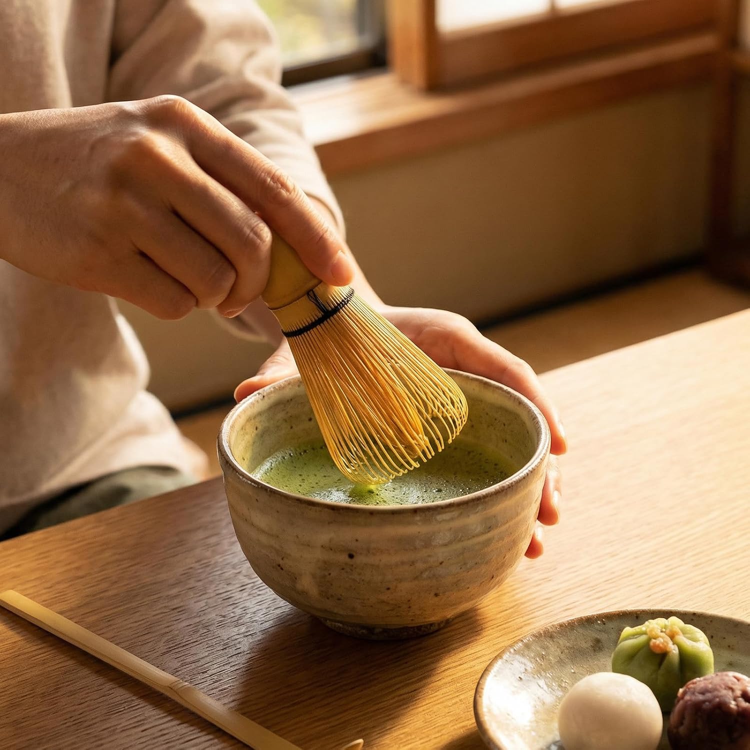 Thumbnail 6 de Clay&Fire Matcha Whisk (Chasen) — Handcrafted 100% Natural Bamboo, ~150 Tines