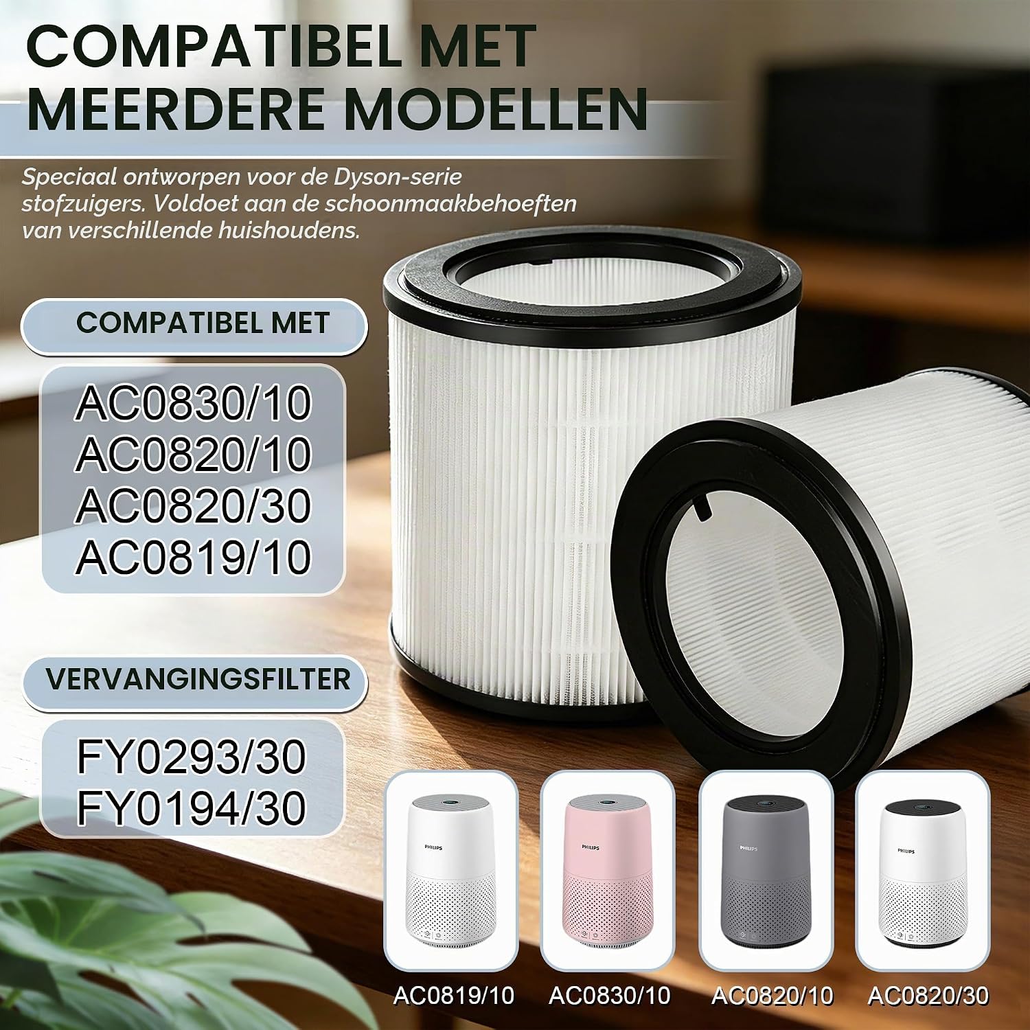 Thumbnail 3 de TTOPBAO BZ-yuanlv HEPA-filters voor Philips luchtreinigers, 18 cm