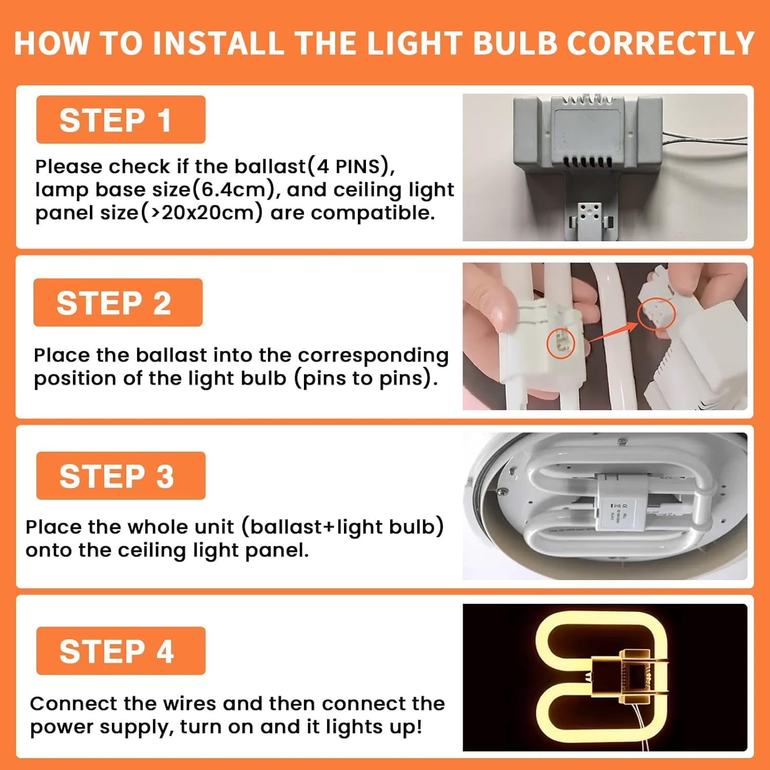 Thumbnail 6 de GR10q 4 Pin 28W CFL Bulb (3500K) – 2000lm, Very Large Size, AC 220V