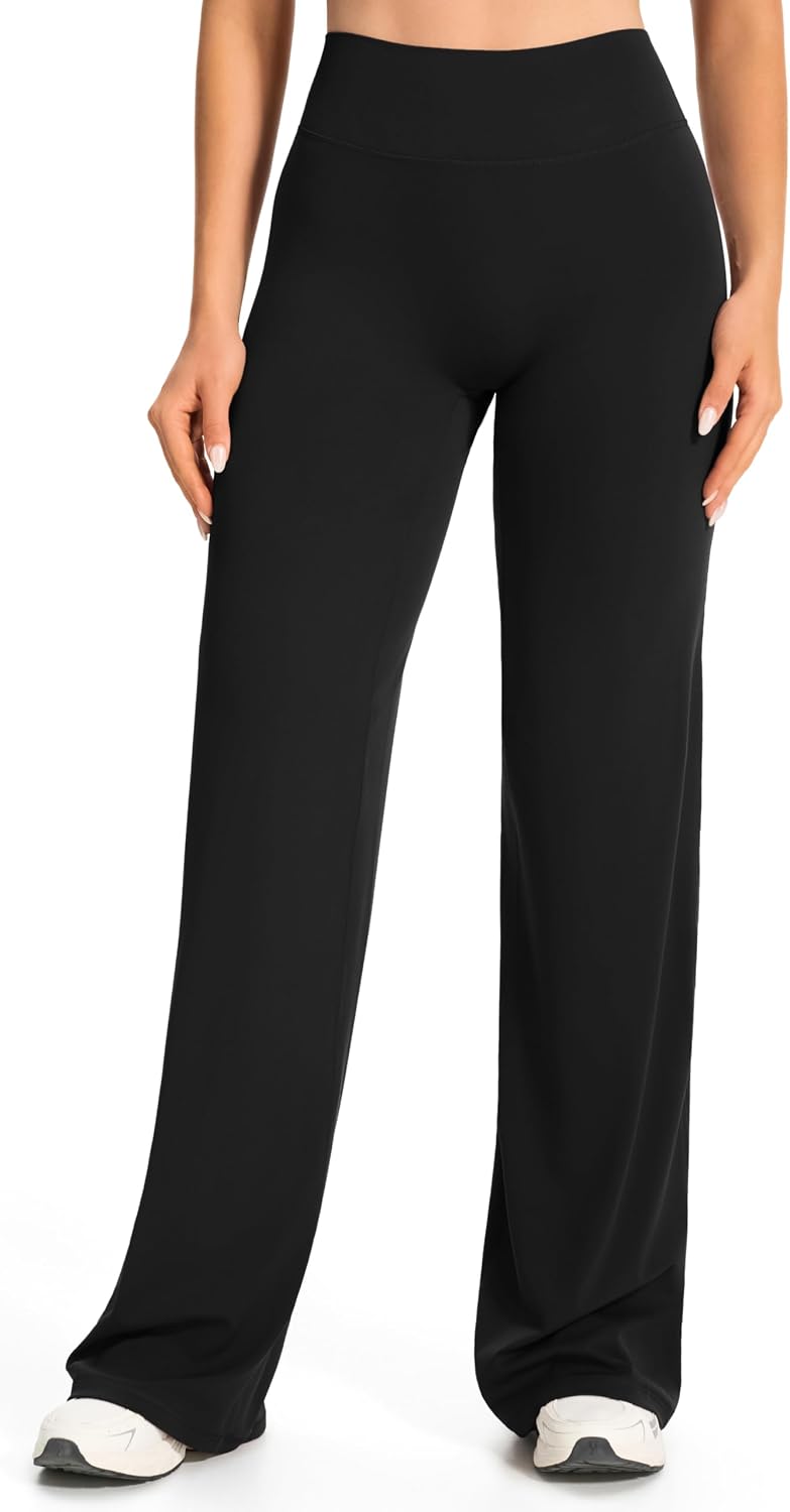 Detalle de Straight Leg Leggings für Damen von JOYSPELS – Yoga- und Gymhose mit geradem Bein, hoher Taille