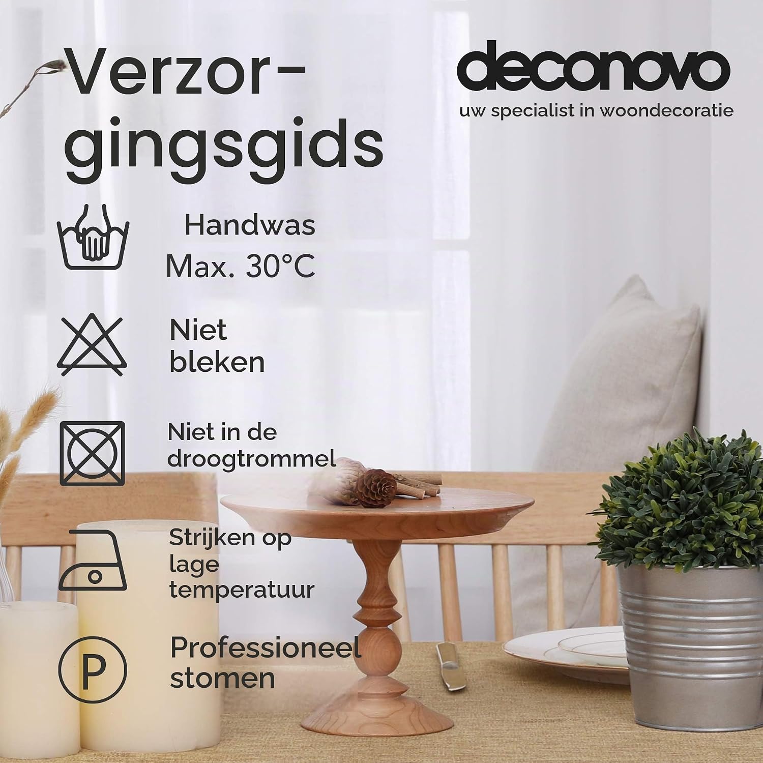 Detalle 2 de Deconovo NF2108FM-2 tafelkleed linnenlook, waterafstotend, 150 x 240 cm