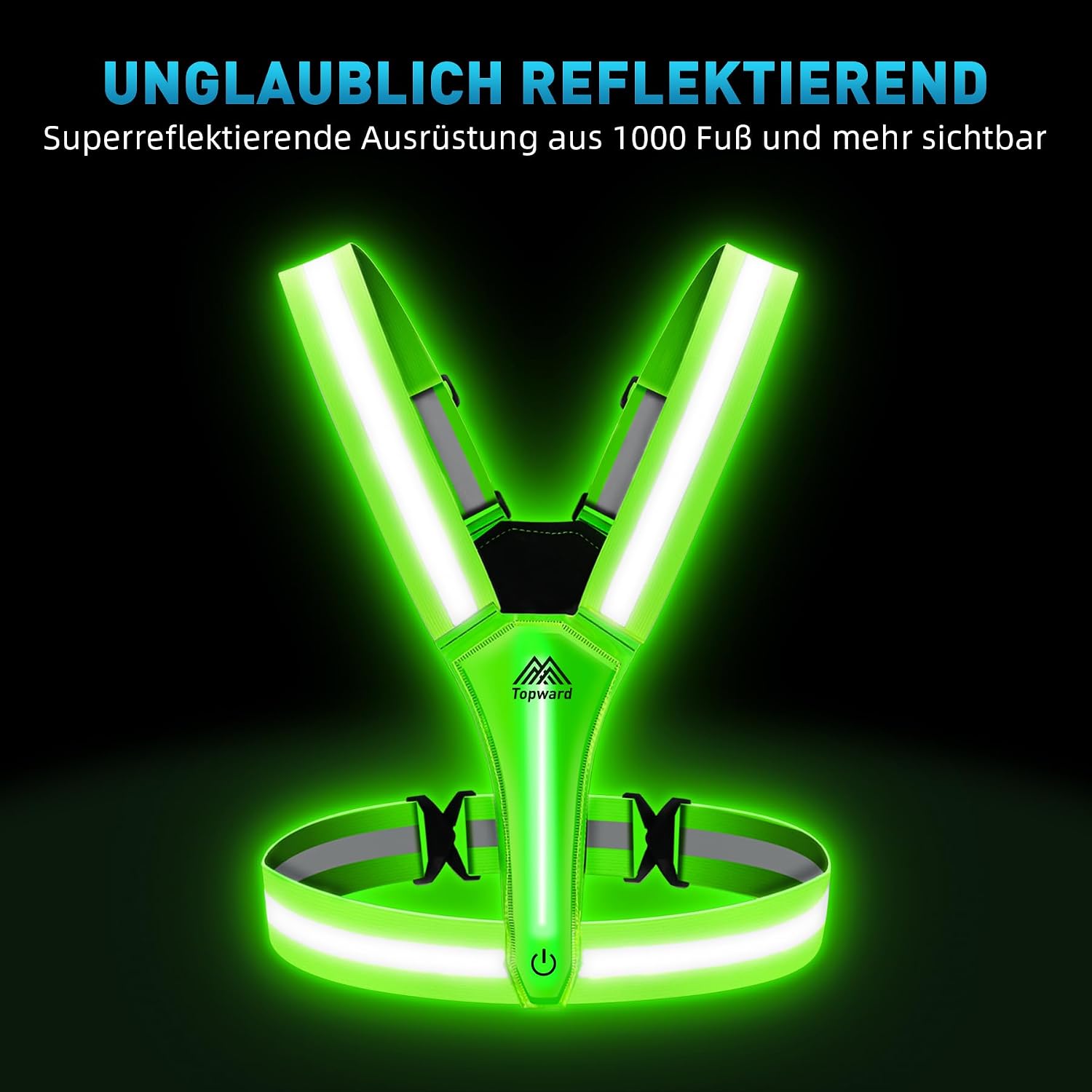 Detalle 2 de Topward Warnweste Sicherheitsweste Fahrrad, High-Vis Reflektierende Weste ⌚🚴?