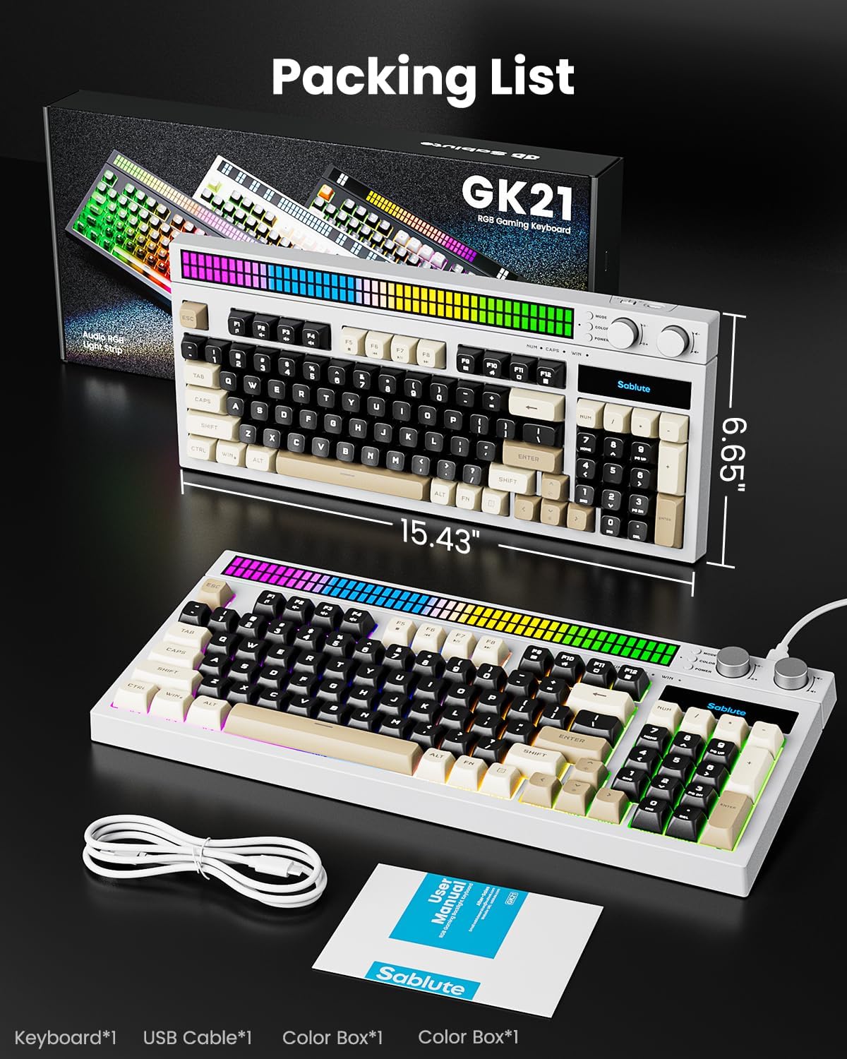 Thumbnail 1 de SABLUTE Gaming Keyboard 94-Key Compact