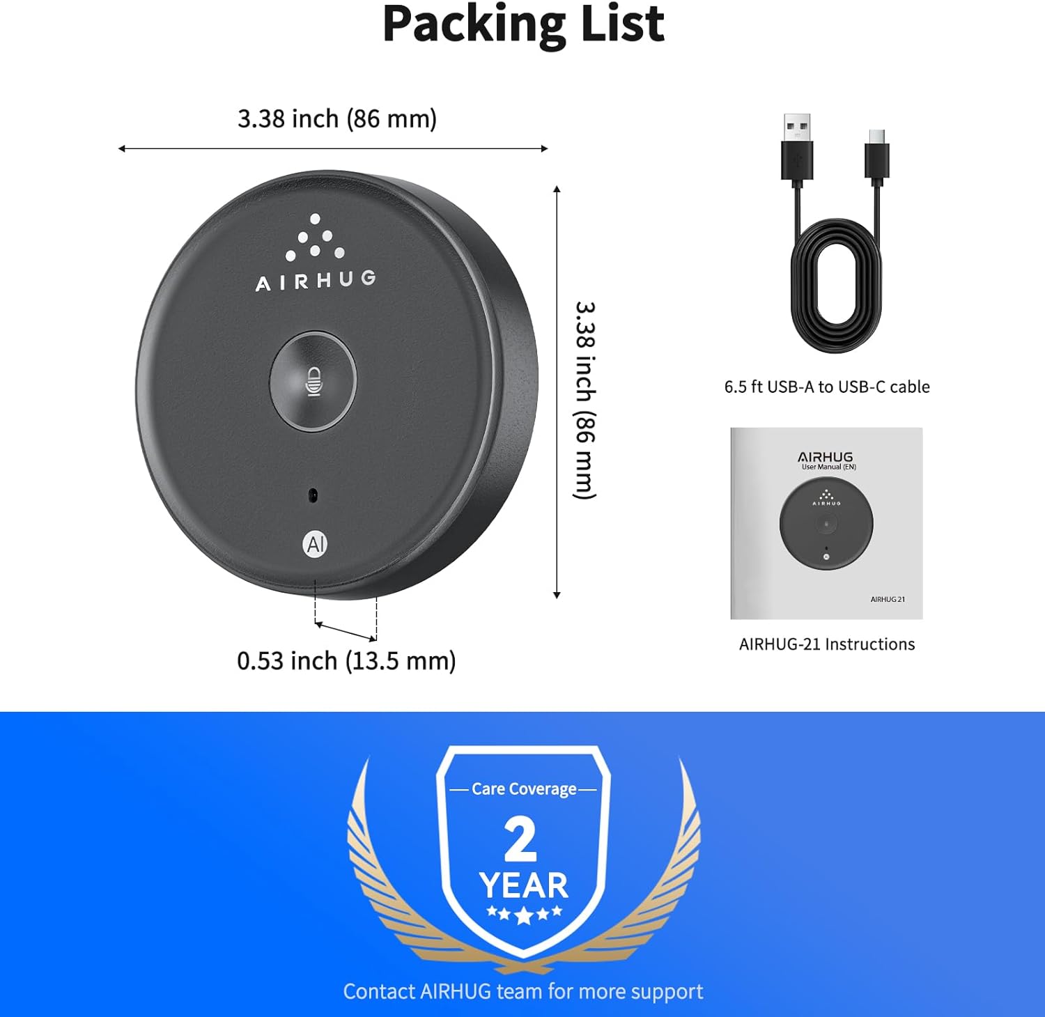 Thumbnail 6 de AIRHUG USB Microphone Omnidirectional, Plug & Play