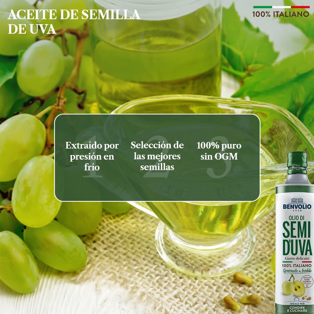 Thumbnail 2 de BENVOLIO 1938 Aceite de Uva Prensado en Frío 750ml 🍇