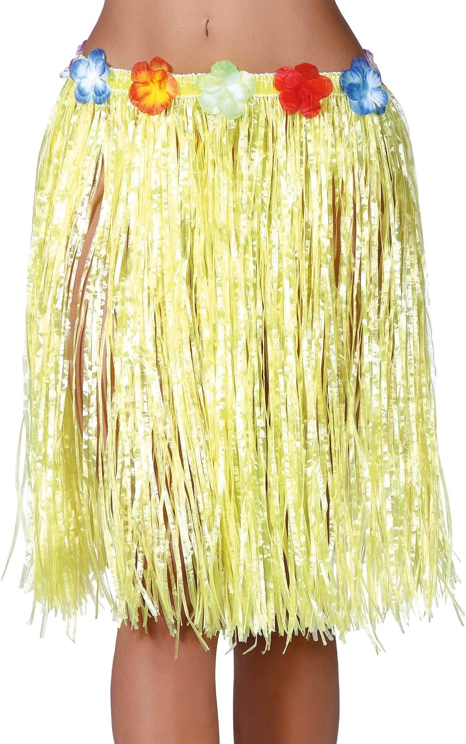 Detalle de Gonna Hawaiana Corta Giallo – stile estivo in poliestere