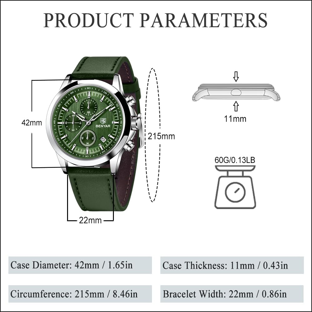 Thumbnail 5 de BENYAR Chronograph Herrenuhr 42 mm Quarz