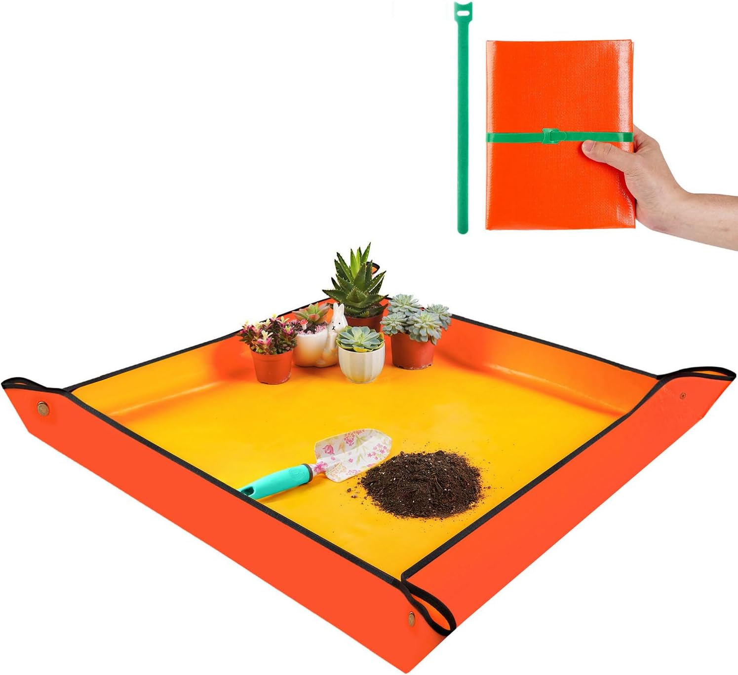 Detalle de Onlysuki JH-0100 Extra-Large Repotting Mat, 39.5" Square Waterproof Tray